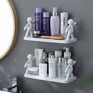 Wall Mounted Plastic Bathroom Shelf Kitchen Organizer