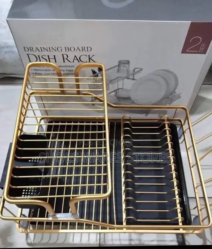 Gold Draining Board Dish Rack