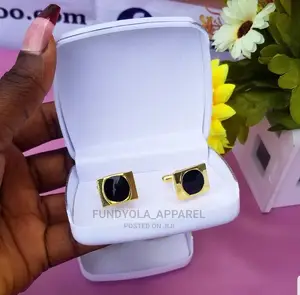 Gold and Black Male Cufflink