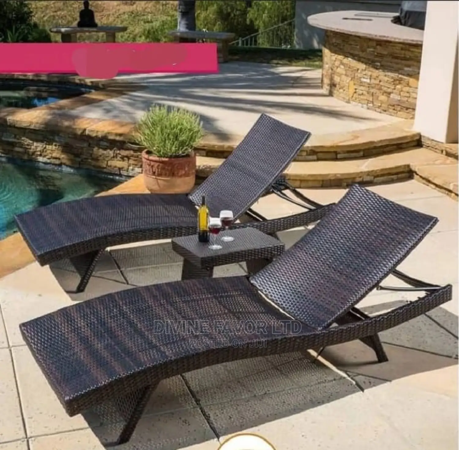 Poolside Rattan Bed