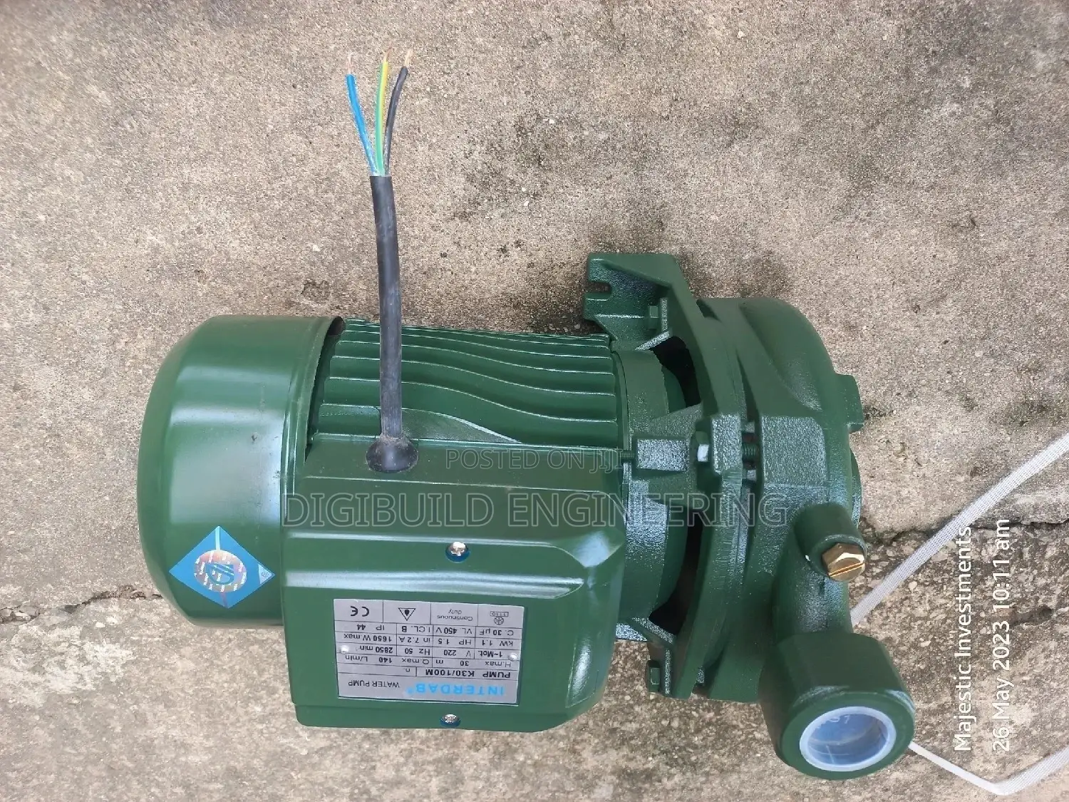 1.5hp Interdab Surface Water Pumping Machine
