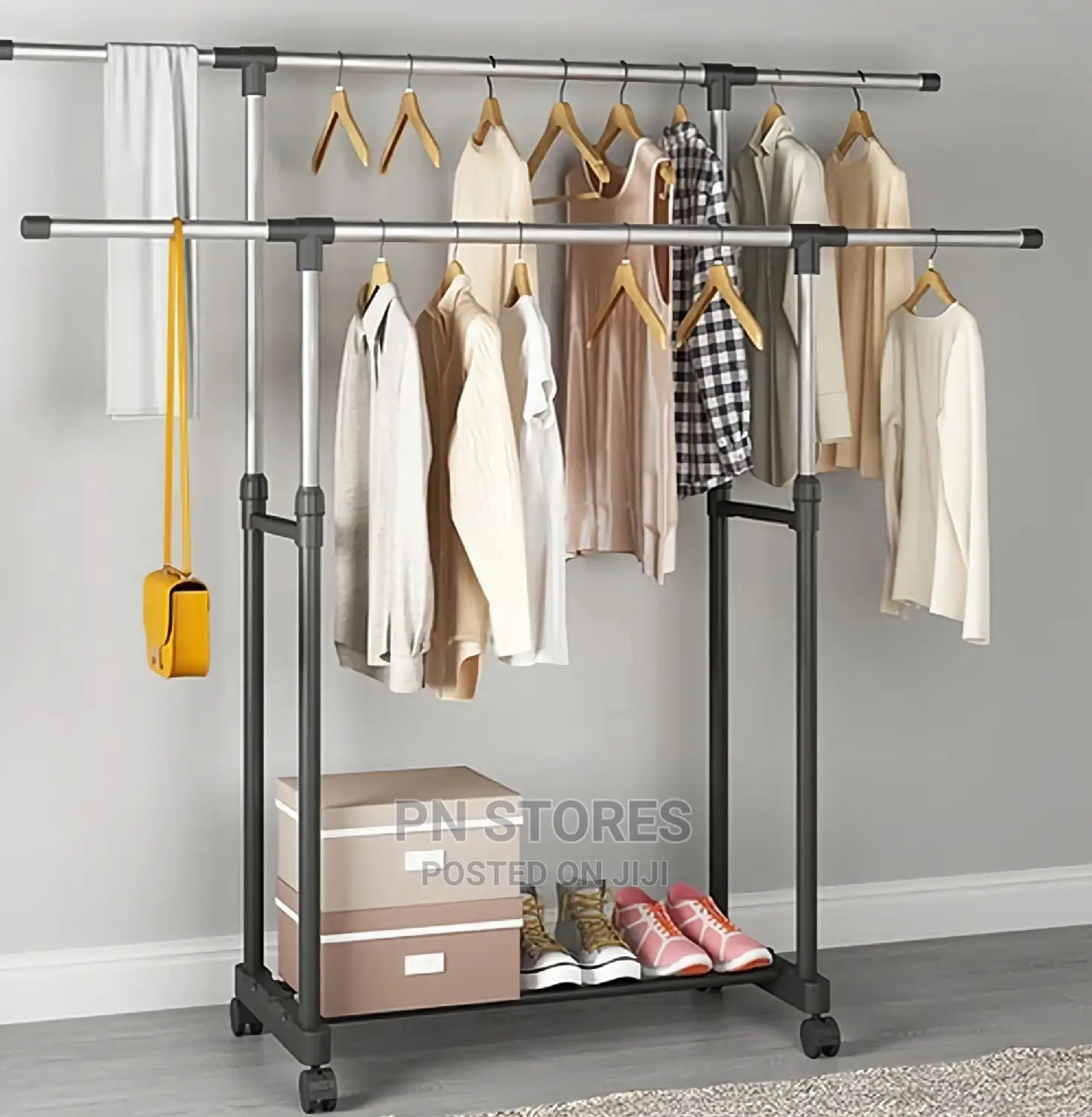 Double Pole Clothes Hanger Extendable