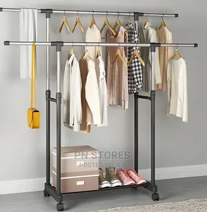 Double Pole Clothes Hanger Extendable