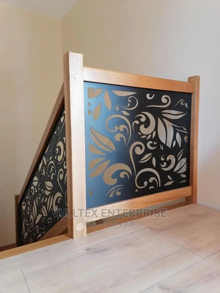Wooden Paint Iron Railings With Laser Cut in Wuse Home Accessories