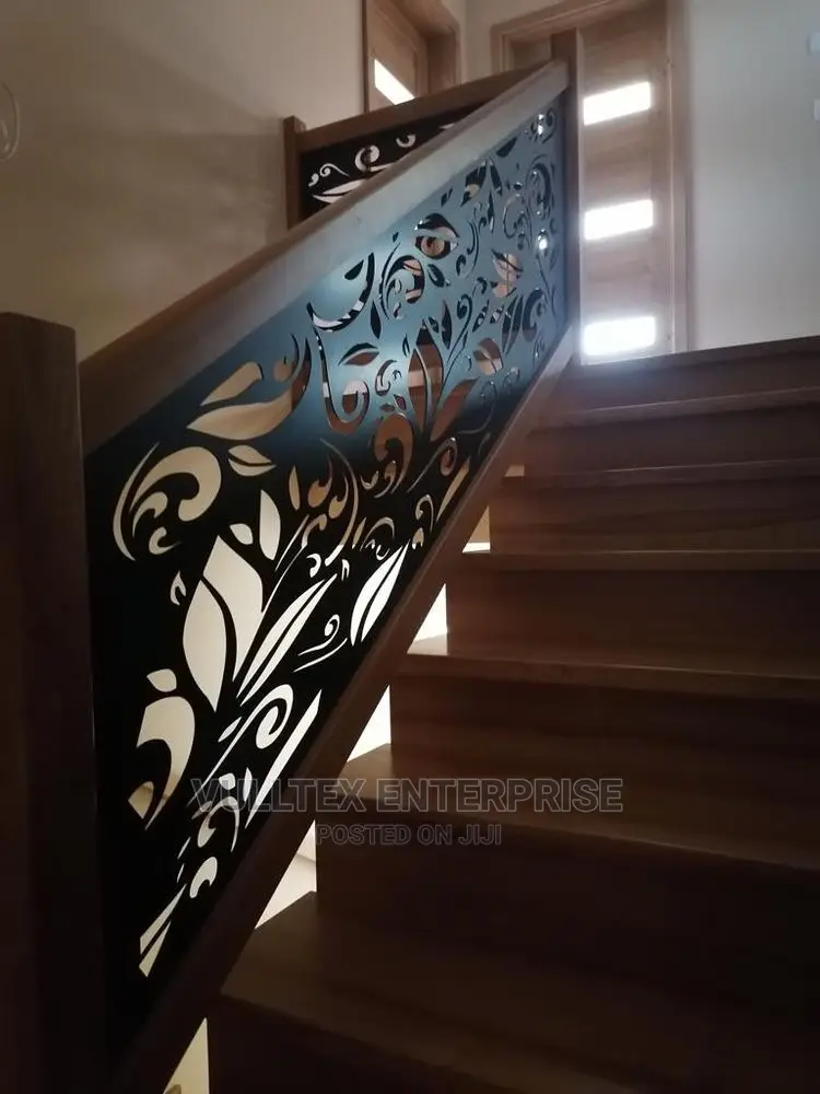 Wooden Paint Iron Railings With Laser Cut