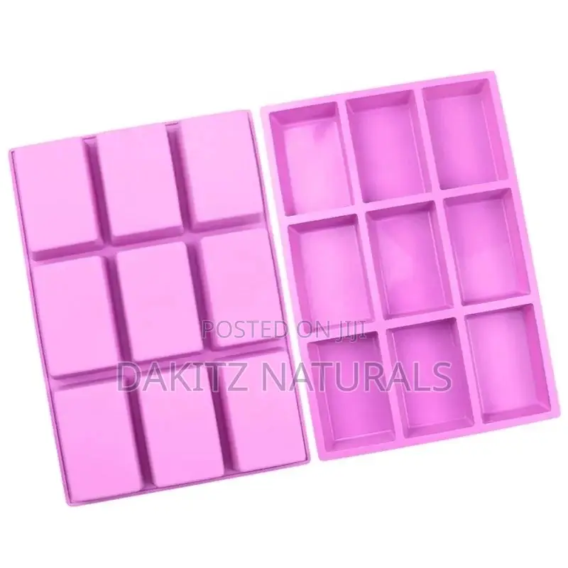 9 Cavities Rectangle Silicon Soap Mold