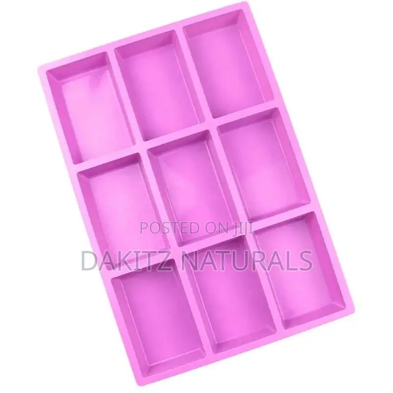 9 Cavities Rectangle Silicon Soap Mold