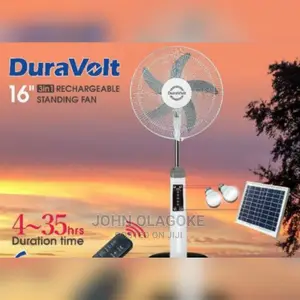 Duravolt 16 Inches Rechargeable Fan With Solar Panel DRF3916