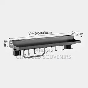 Wall Mounted Knife Cutlery Holder Rack With Hooks-60cm