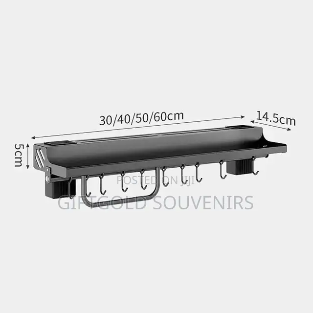 Wall Mounted Knife Cutlery Holder Rack With Hooks-60cm