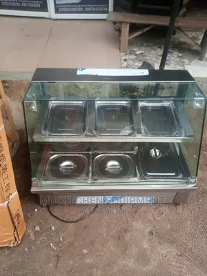 Industrial 3 Plates Down and 3 Plates Up Food Warmer