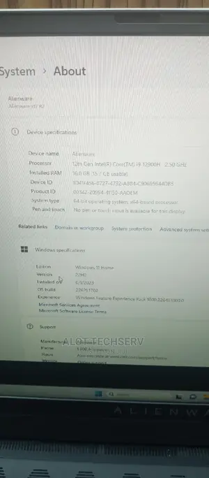 Laptop Alienware M17x R2 16GB Intel Core i9 SSD 1T