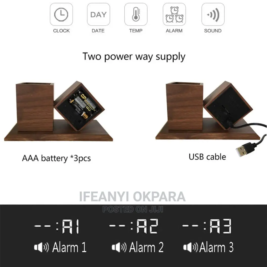 Fancy Woden Digital Clock