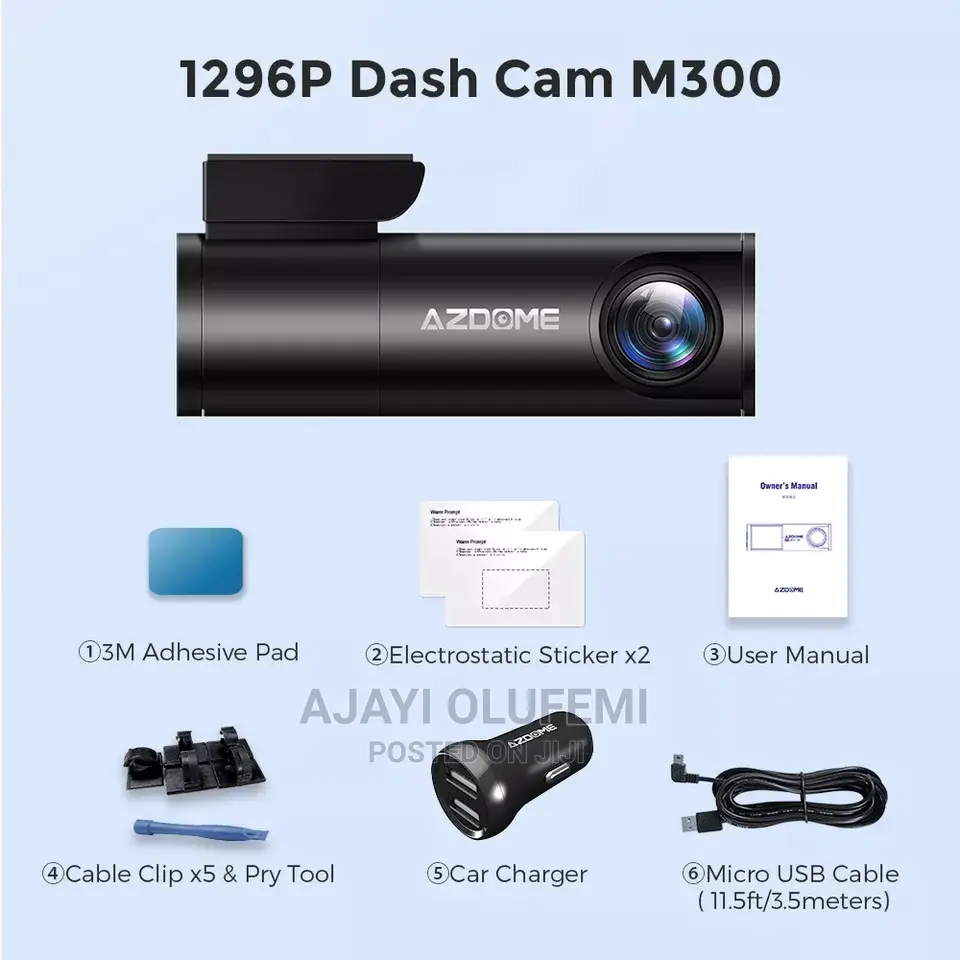 Azdome Car Dvr M300 1296p Dash Camera.