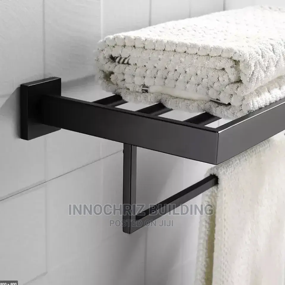 Black Square Towel Rail (Multiple)