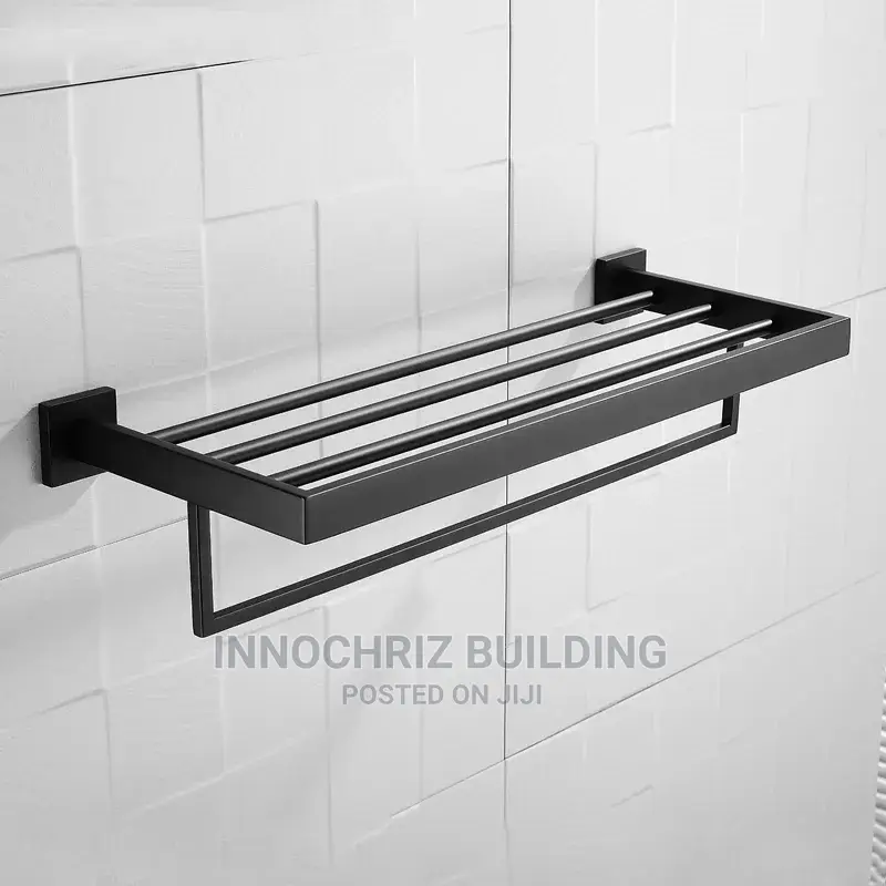 Black Square Towel Rail (Multiple)
