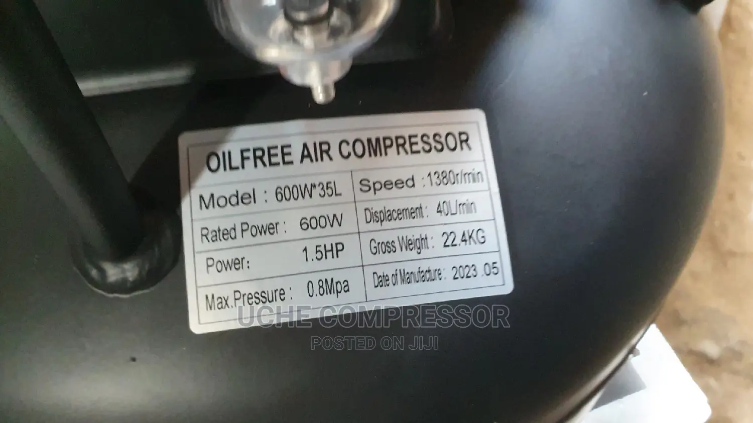 Oil Free Air Compressor 35L 1.5hp