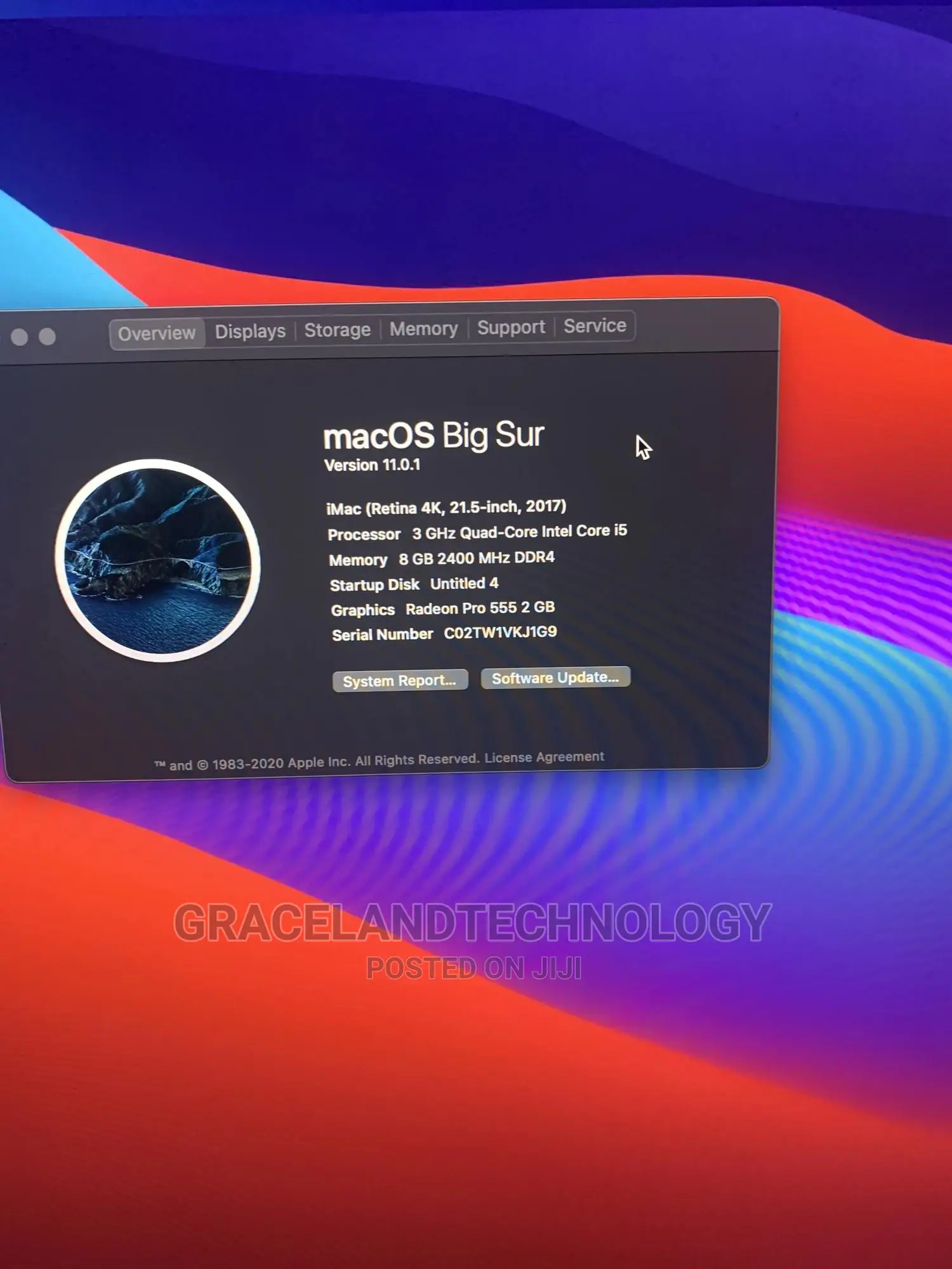 Desktop Computer Apple iMac 8GB Intel Core I5 SSD 256GB