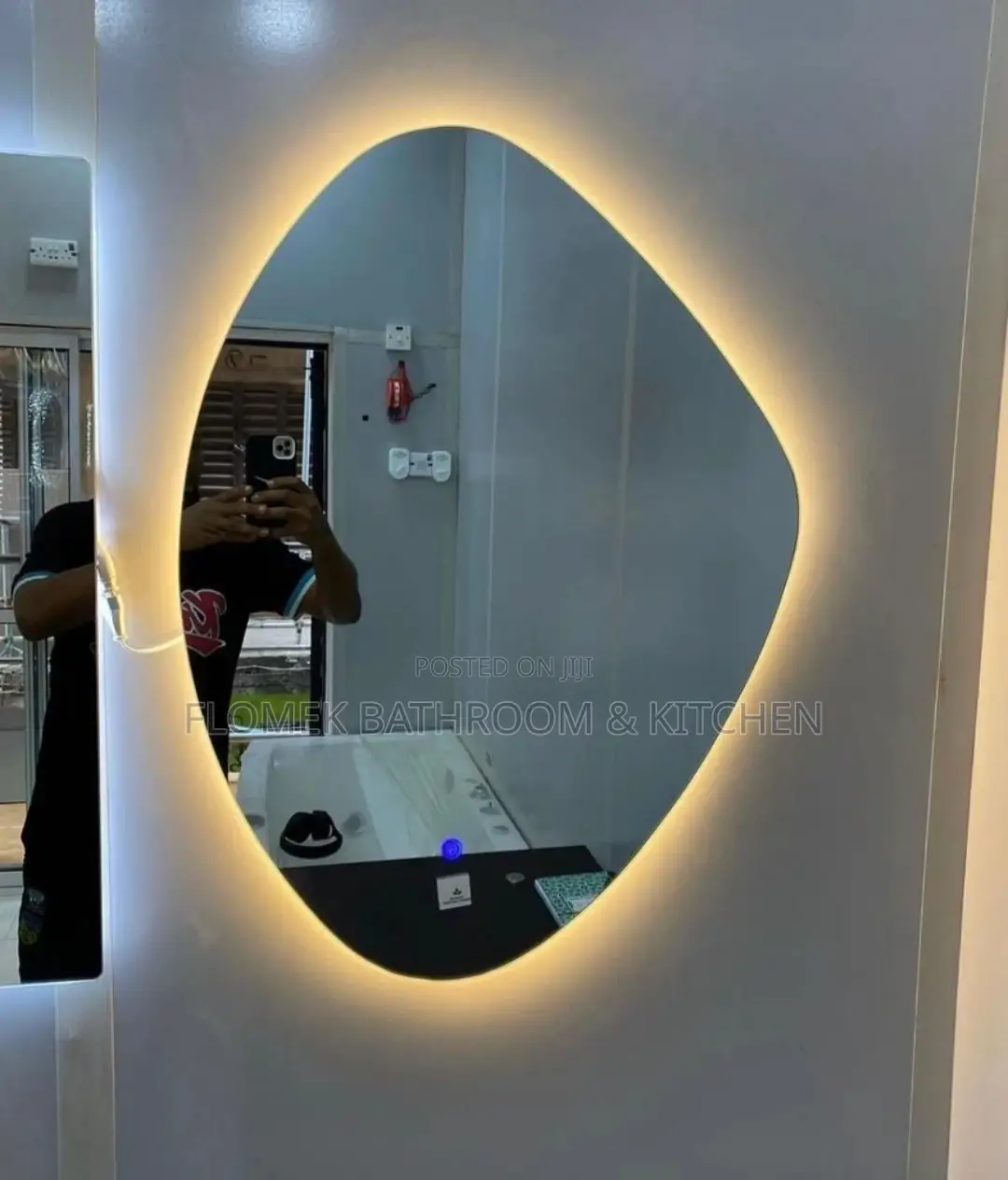 LED Mirror With 3 Coloured Light
