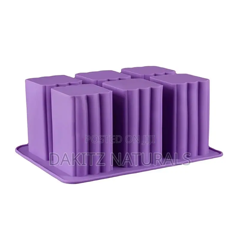 Large 6 Cavity Rectangular Silicone Soap Mold