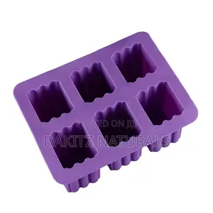 Large 6 Cavity Rectangular Silicone Soap Mold