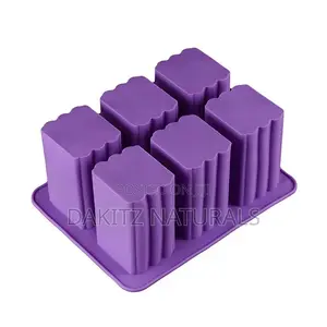 Large 6 Cavity Rectangular Silicone Soap Mold