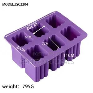 Large 6 Cavity Rectangular Silicone Soap Mold