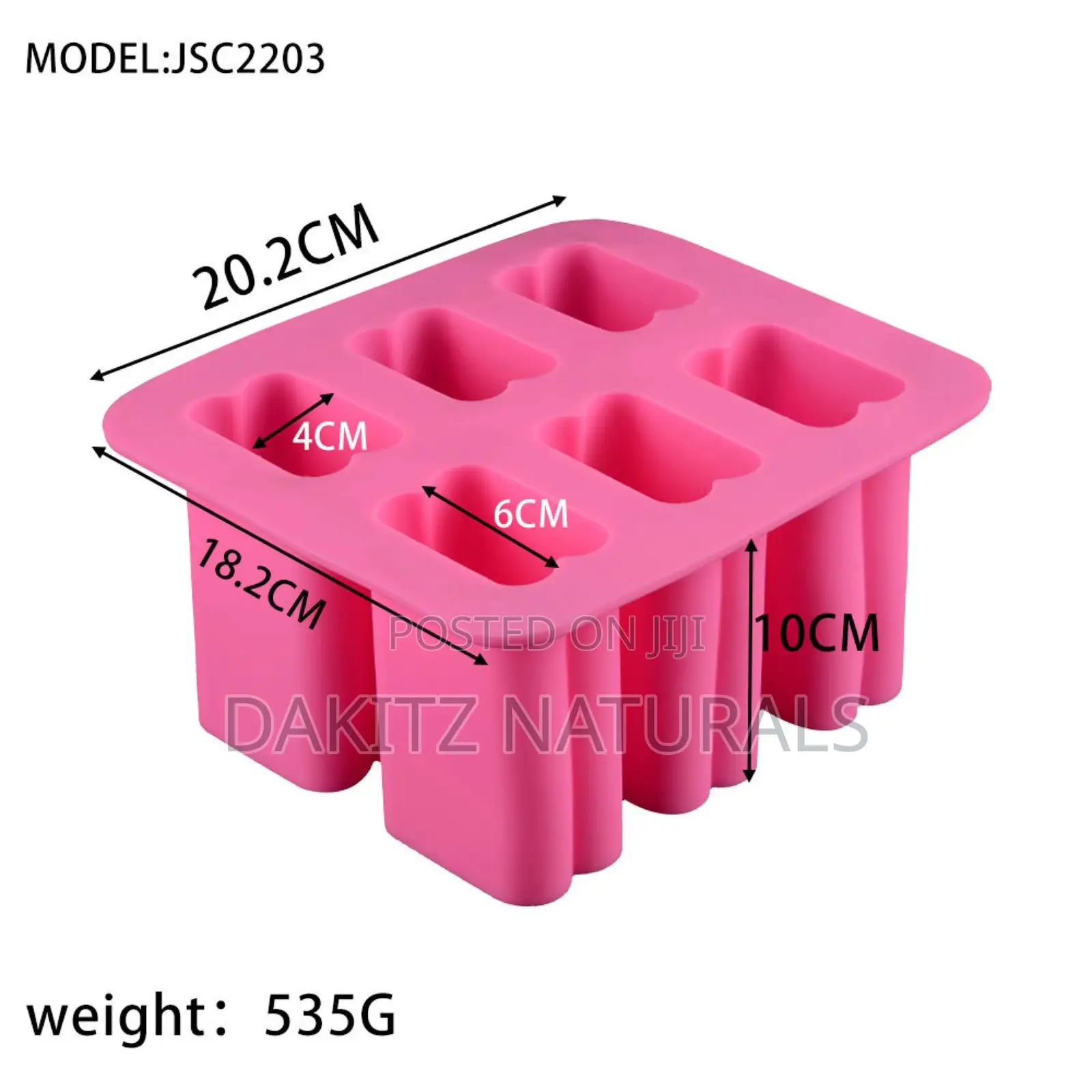 Silicone Soap Mold 6 Cavities