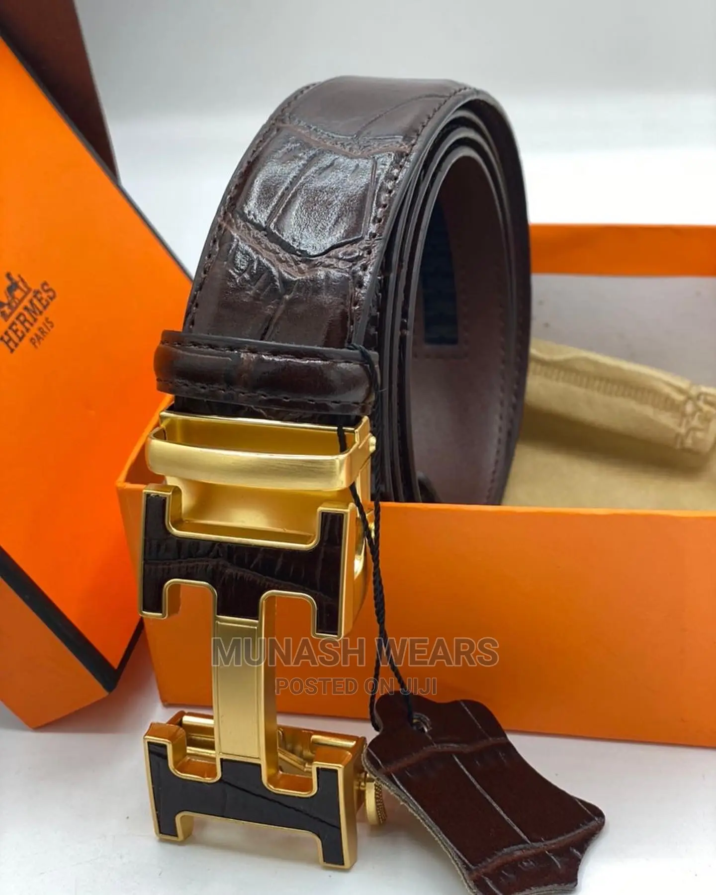 Quality Hermes X ZEGNA Leather Belt