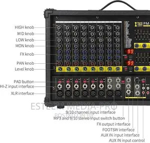 Tuga Pm1202 900-Watt 10 Channel Stage Power Mixer