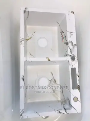 Marble White Double Bowl Kitchen Sink