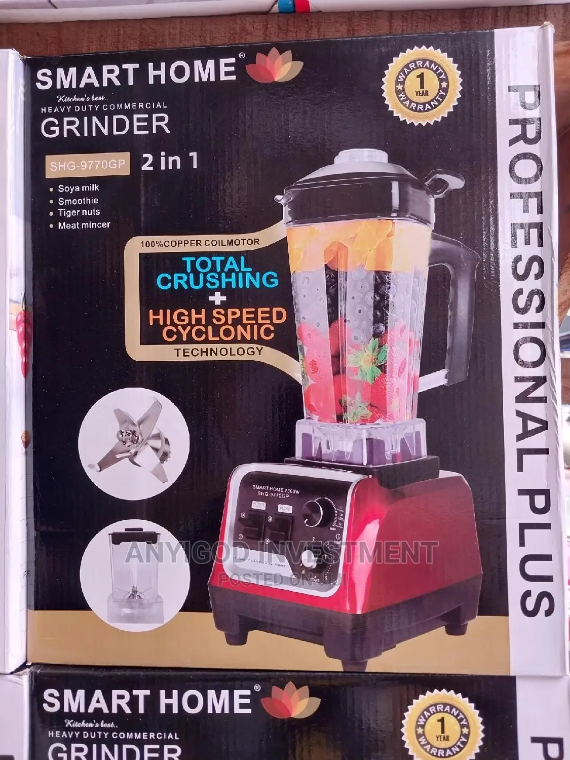 Smart Home High Performance 2500watts Blender Double Cup