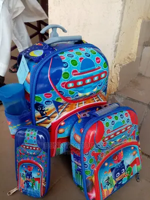 Set of 4 14 Inch PJ Mask Kids Children's Trolley School Bag