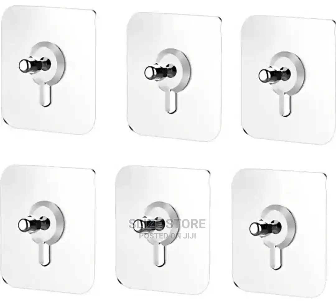 Adhesive Transparent Nail Wall Hooks (12pcs)