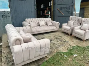 Classic 7 Seater Living Room Fabric Made Sofa Chair.