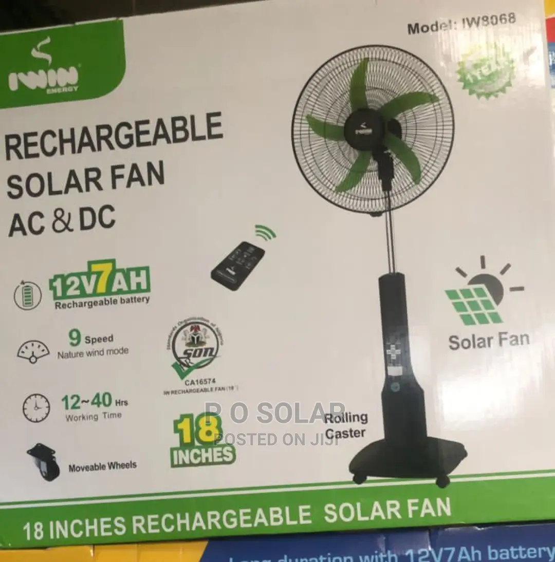 Rechargeable Solar Fan Ac Dc