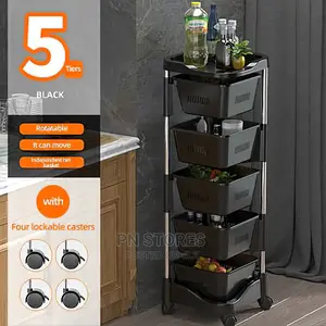 5 Tiers Multipurpose Rotating Cart Trolley