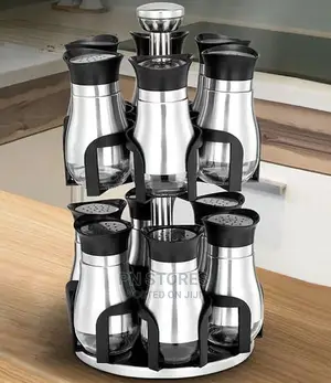 Rotating Spice Conatiner Rack Set of 6 Bottles