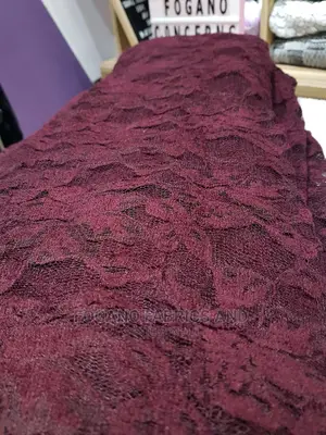 Wine Chantilly Lace Fabric