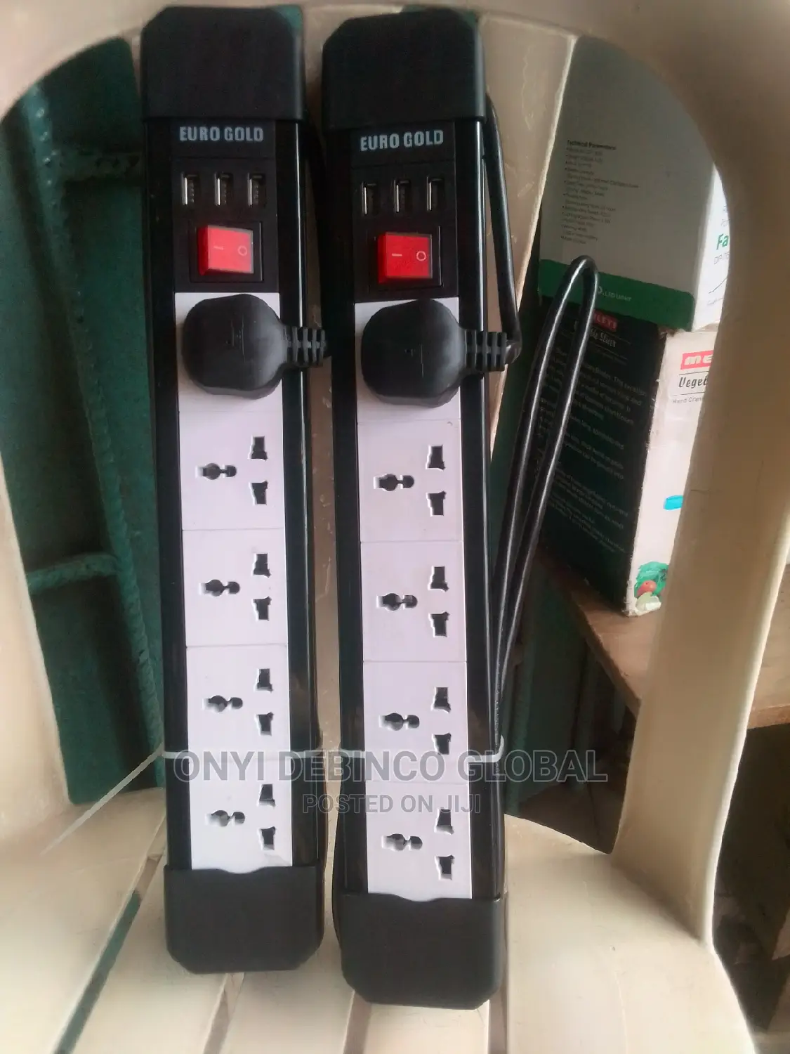 Euro Gold 5 Way Electrical SOCKET Extention Box