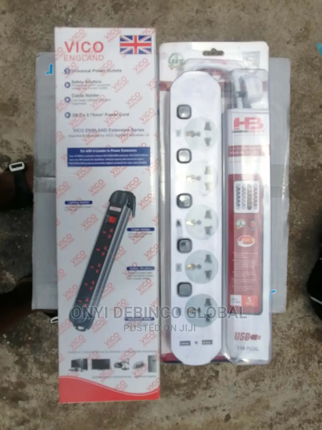 HB Extension Socket 5 Way With USB Ports