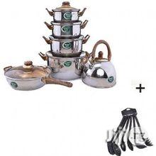 Set Of 6 Pot - 1 + Free Set Of 6 Pieces Non-stick Spo