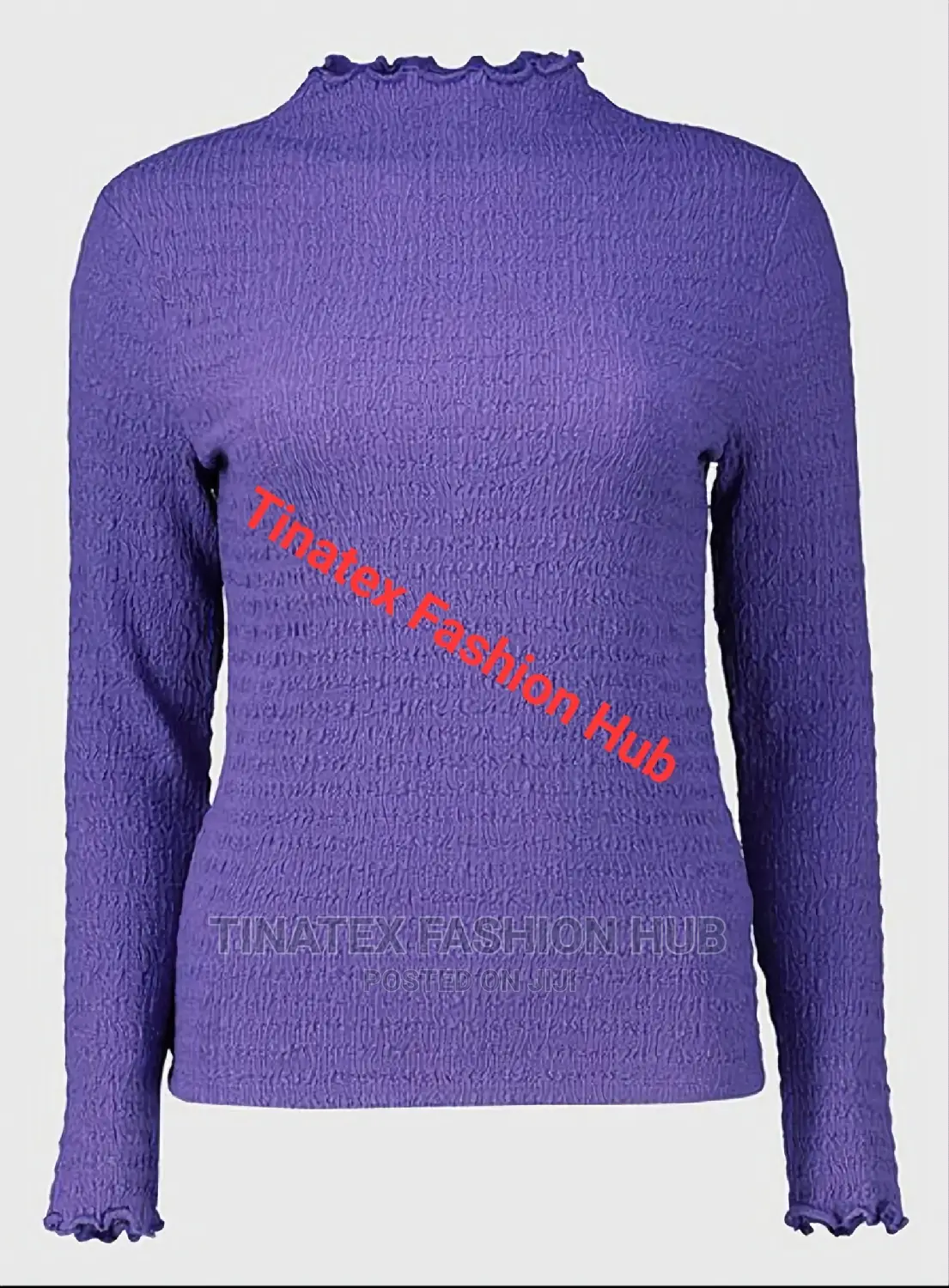 Purple Textured Lettuce Hem Top UK Brand Size 16