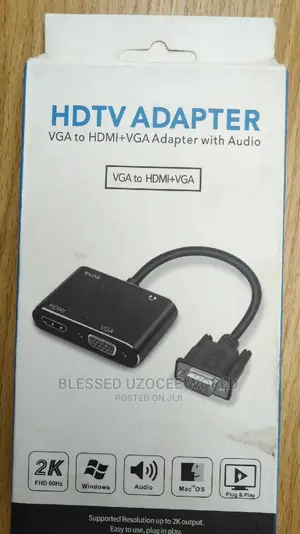 VGA to HDMI+VGA With 3.5mm Audio Adapter,Support Dualdisplay