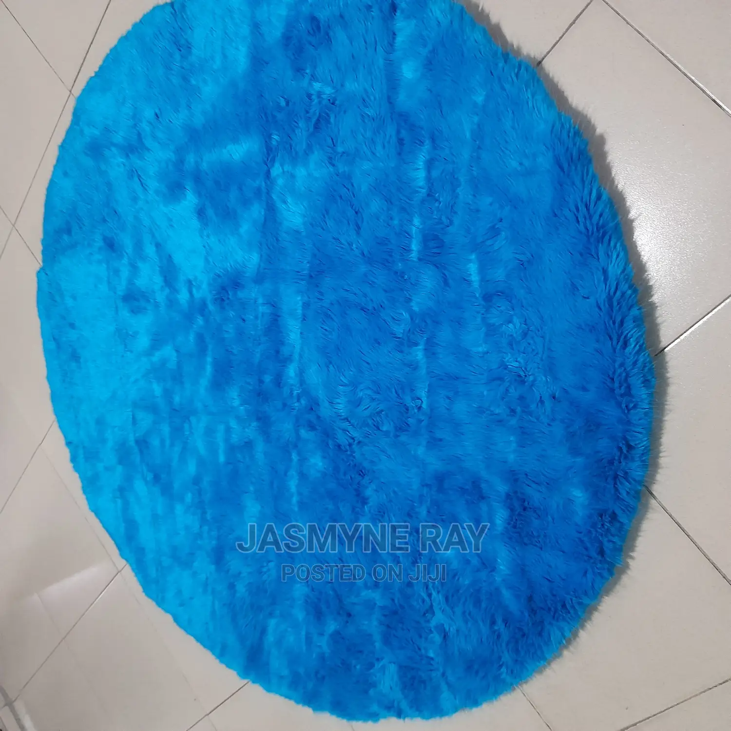 Blue Fluffy Fur Rug 5ft