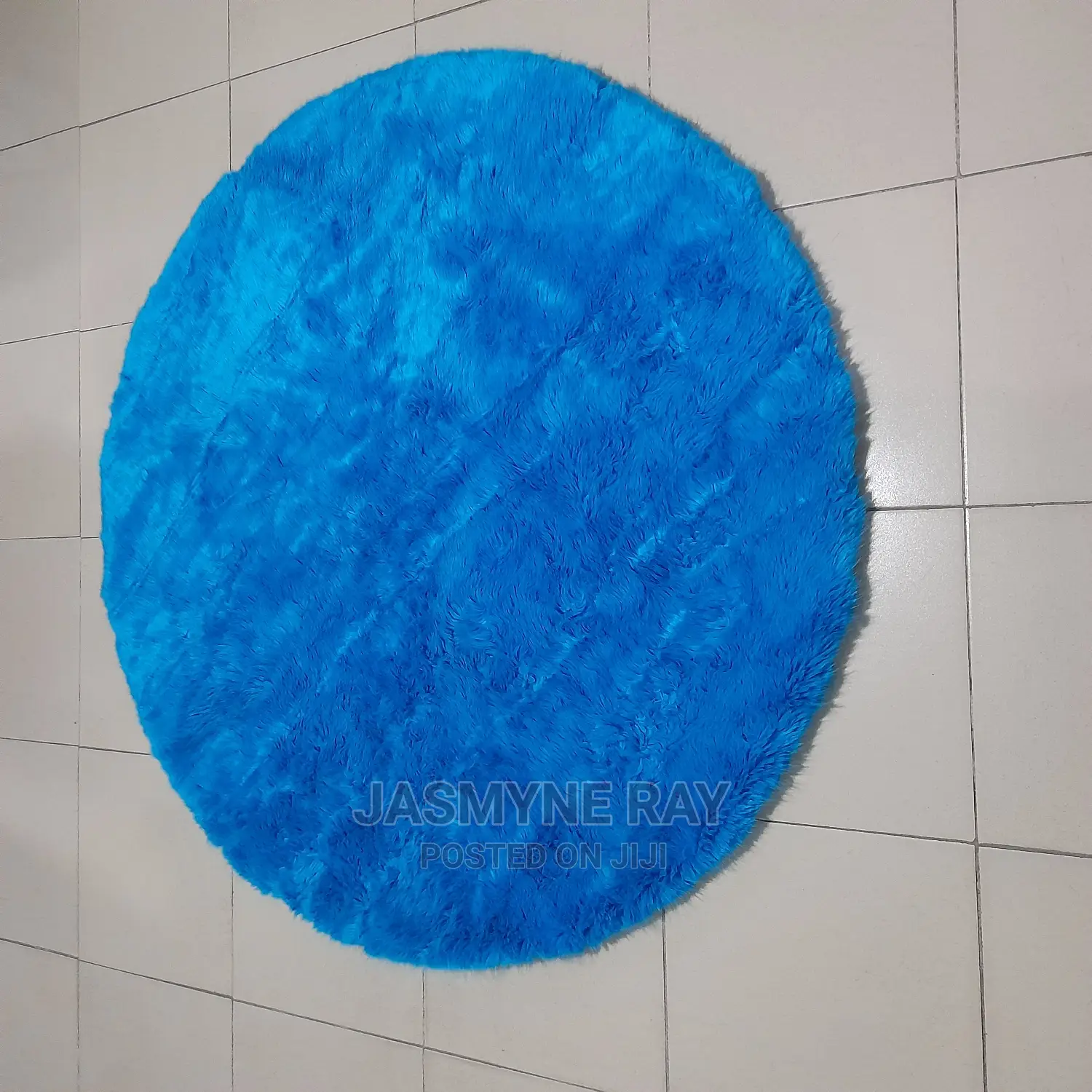 Blue Fluffy Fur Rug 5ft