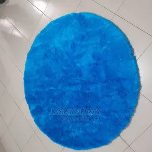 Blue Fluffy Fur Rug 5ft