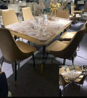 Marble Top Dinning Table With 6 Cuisine Chairs