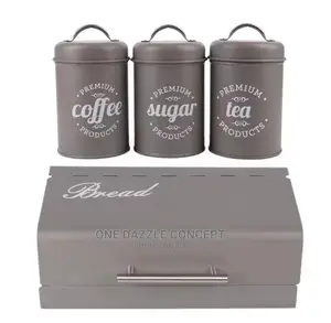 4 Bread Bin and Canisters