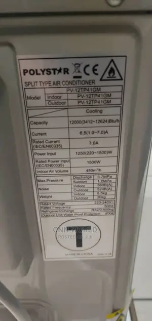 New Polystar 1.5hp Inverter Split Ac(Copper)Installation Kit